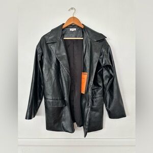 Black Leather Mistress Rocks Coat Size XS